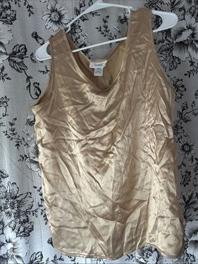 Dorman Sleeveless Satin Tank Top in Champagne